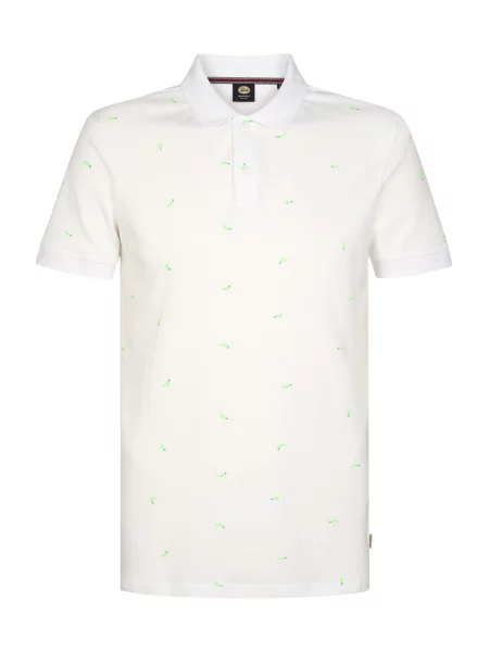 Petrol Industries Majica petrol / svetlo zelena bela