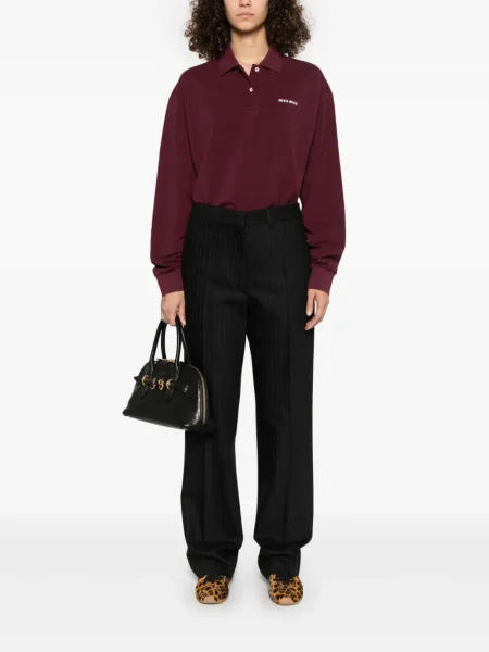 Pantaloni Miu Miu cu dungi negru