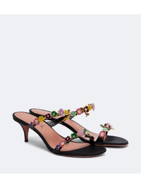 Papuci tip mules Amina Muaddi din satin