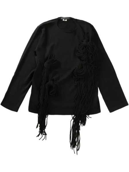 Pulover Comme Des Garcons Homme Plus cu franjuri negru