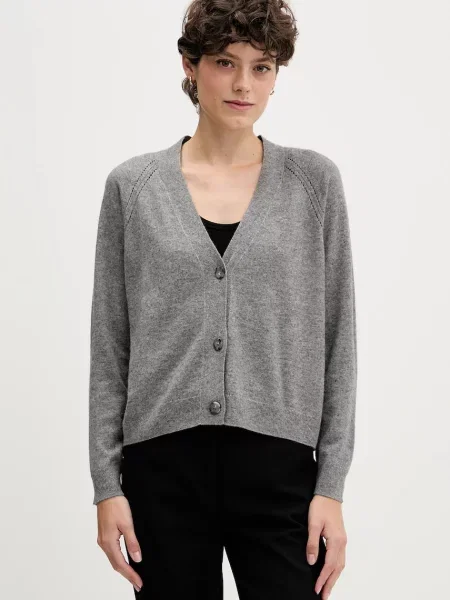 Pulover z dodatkom volne Sisley siva