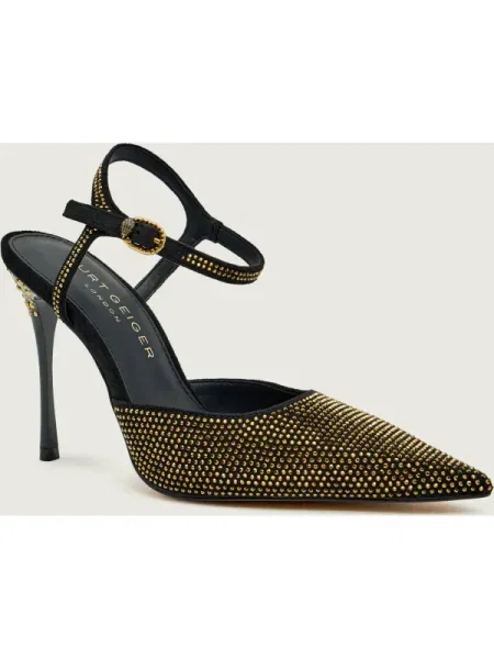 Cropp pantofi Kurt Geiger cu baretă pe gleznă cu bretele auriu
