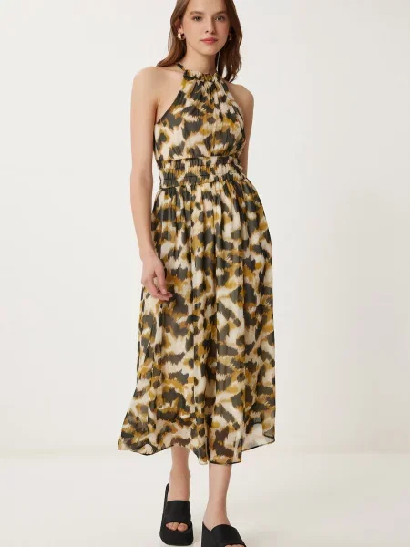 Happiness İstanbul Rochie de vară / maro cămilă / maro închis bej