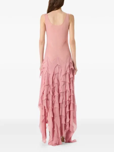 Rochie maxi Blumarine cu volane roz