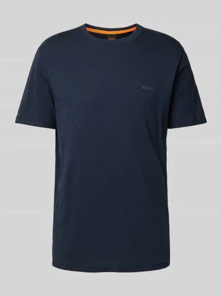 T-shirt z czystej bawełny Boss Orange niebieska