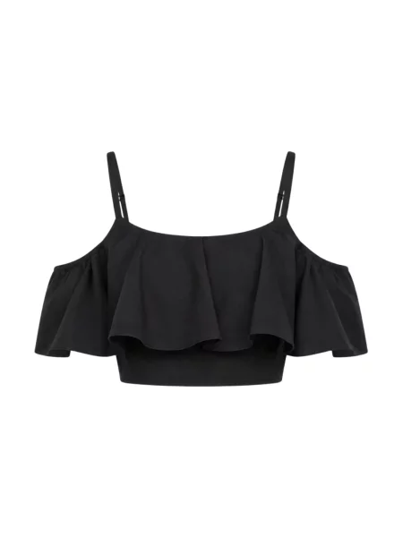 Top Dolce And Gabbana z falbankami z odkrytymi ramionami czarny