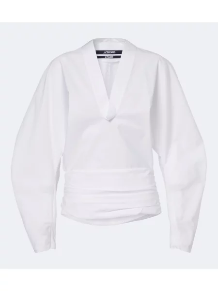 Bluză Jacquemus din poplin alb
