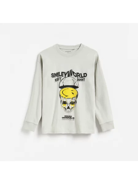 Reserved SmileyWorld® hosszú ujjú póló világos szürke