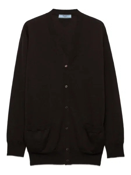 Cardigan Prada cu decolteu în V maro