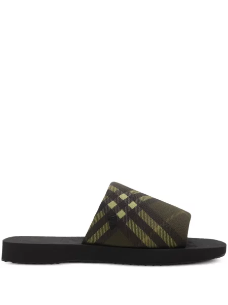 Papuci Burberry în carouri verde