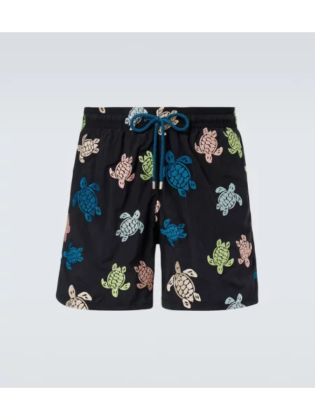 Plavalne hlačke Vilebrequin z vezenjem črna