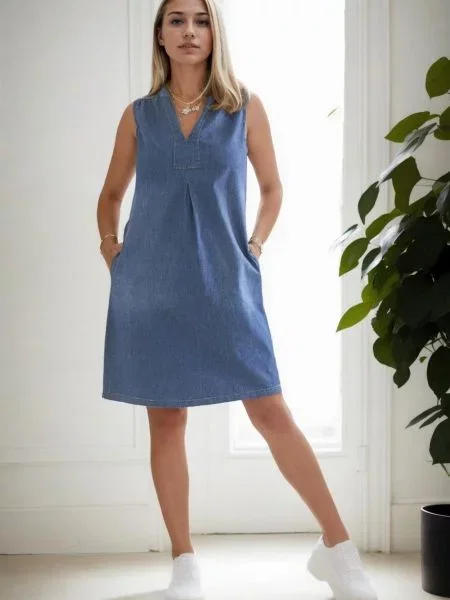 Odgovarati traper haljina Dewberry plava