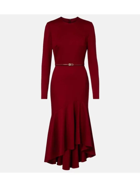 Rochie midi Elie Saab în straturi de costum roșu