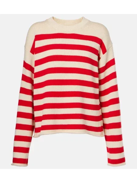 Pulover Velvet din cașmir cu dungi alb