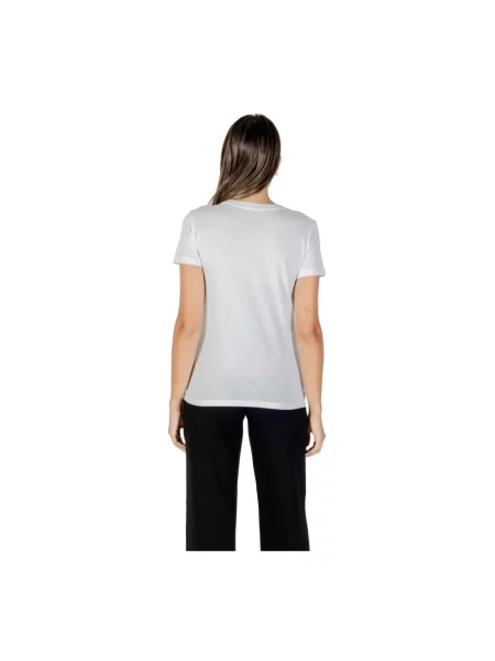 T-shirt o kroju regular fit z czystej bawełny z nadrukiem z logo Armani Exchange biała