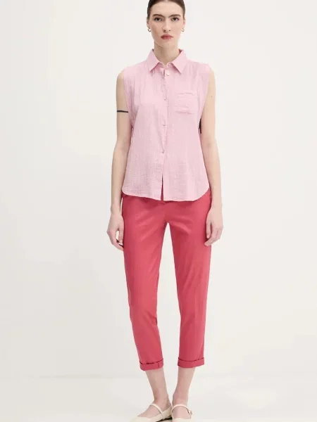 Сорочка United Colors of Benetton regular класичний комір рожевий