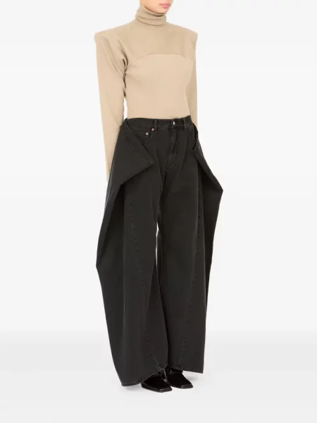 Blugi Mm6 Maison Margiela drapate cu 5 buzunare negru