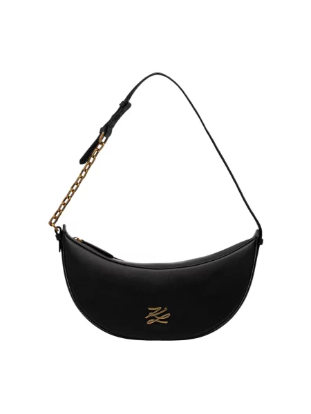 Karl Lagerfeld torebka skórzana K/AUTOGRAPH czarny