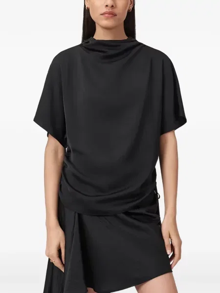 Top Allsaints cu volane negru