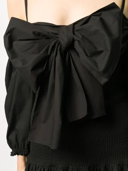 Rochie Red Valentino cu funde din poplin negru