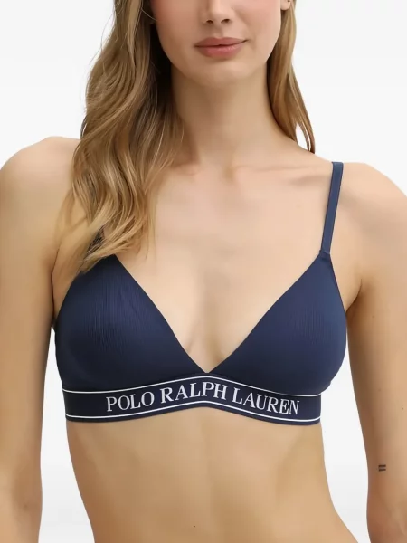 Grudnjak Polo Ralph Lauren s autogramom s paisley uzorkom s vezicama smeđa