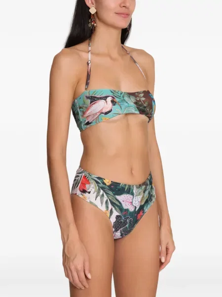 Bikini Amir Slama cu model floral cu imagine verde