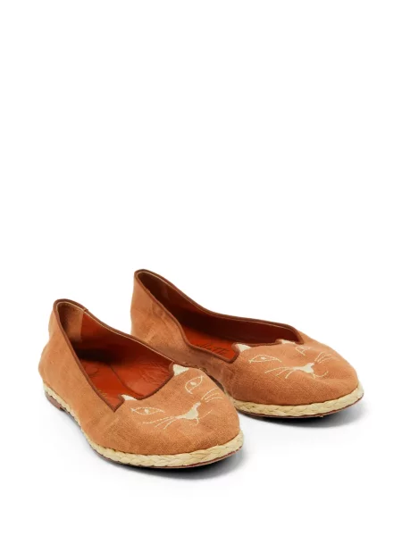 Espadrile Charlotte Olympia din canvas maro