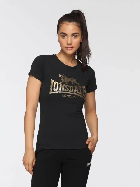 LONSDALE Tricou Bantry auriu negru