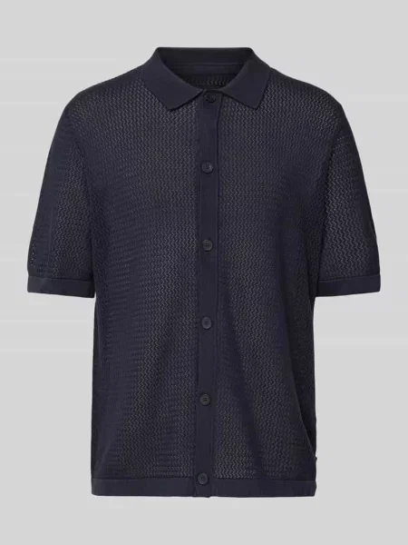 Koszula casualowa z listwą guzikową model ‘AARTO’ Jack & Jones Premium granatowa