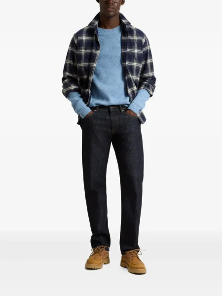 Pulover Woolrich cu decolteu rotund albastru