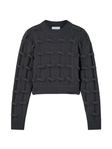Pulover Stella Mccartney cu decolteu în U gri