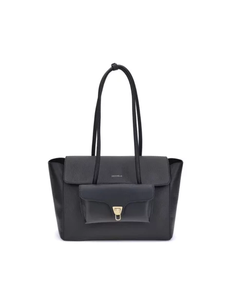 Coccinelle torebka skórzana DOUBLE BEAT czarny