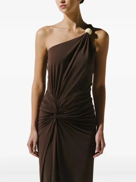 Rochie maxi Baobab cu volane maro