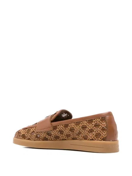 Pantofi loafer Casadei cu autograf maro