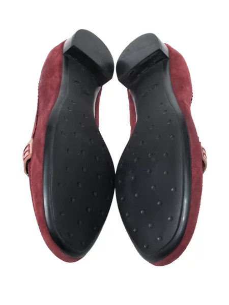 Pantofi loafer Tod's din piele de căprioară roșu