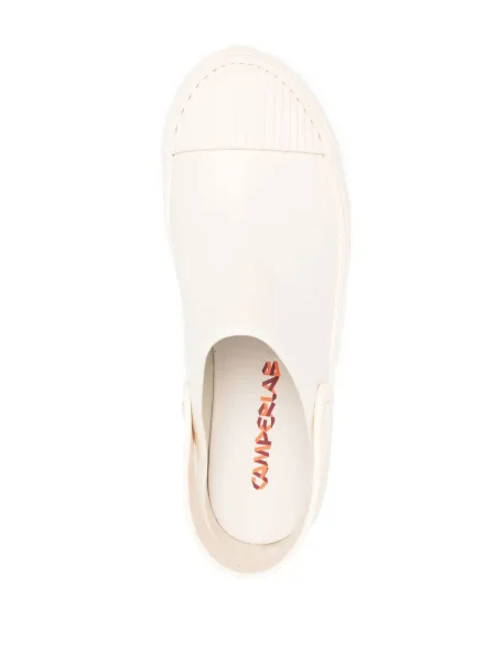Papuci tip mules Camperlab din piele chunky alb