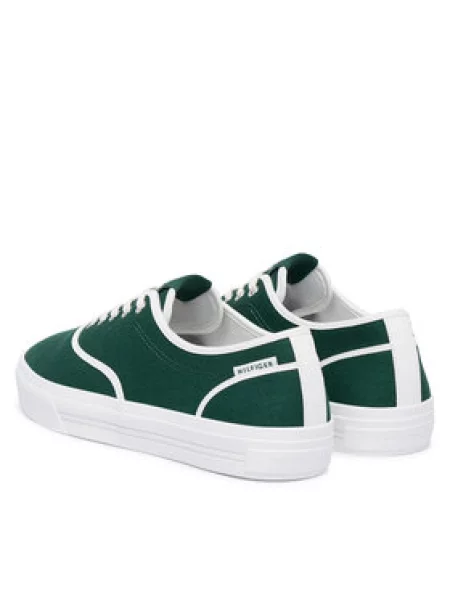 Tenisice Tommy Hilfiger Th Vulc Cup Long Lace Canvas zelena