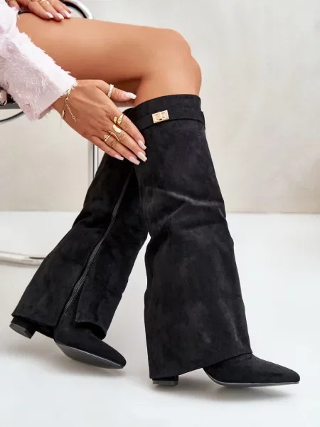 Botine Kesi din piele de căprioară negru