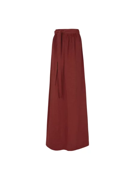 Lniana długa spódnica maxi Cortana czerwona