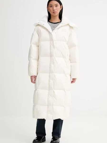 Tommy Jeans kurtka puchowa beżowy zimowa oversize biała