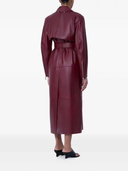 Palton Sportmax din piele roșu