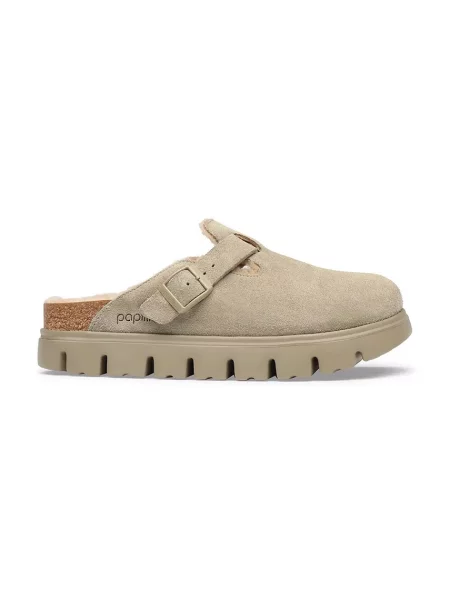 Birkenstock Boston Chunky Shearling LEVE șlapi pentru femei din piele întoarsă