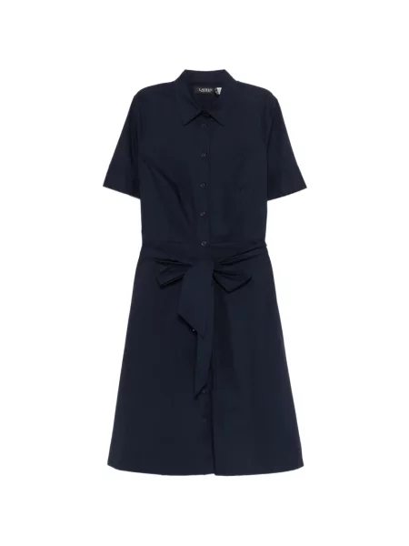 Sukienka koszulowa Lauren Ralph Lauren wiązana niebieska