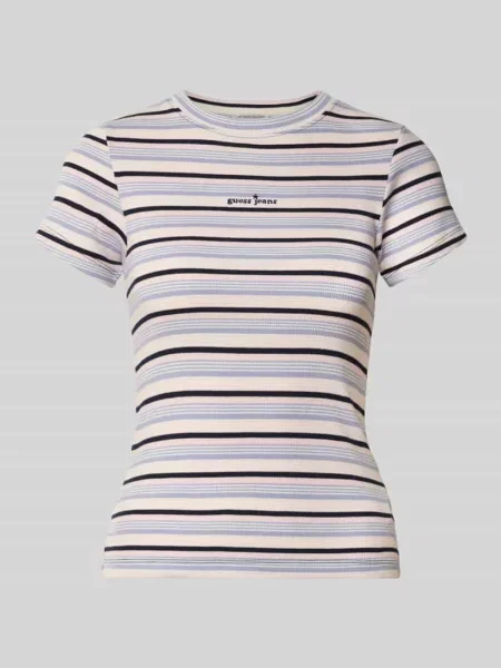 T-shirt o kroju slim fit z wyhaftowanym logo Guess Jeans
