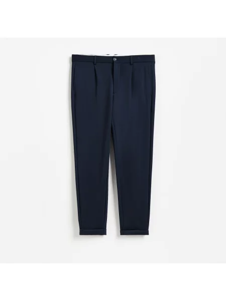 Reserved Chino slim fit nadrág tengerészkék