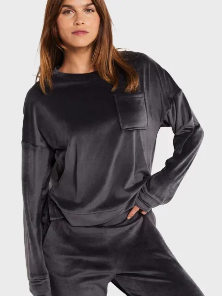 Велюровый свитшот Etam серый