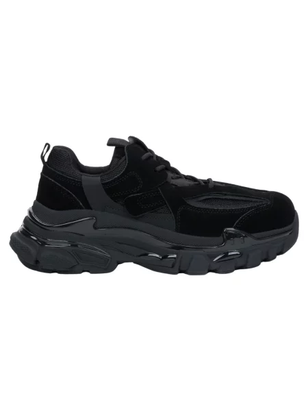 Sneakersy Estro skórzane na platformie czarne