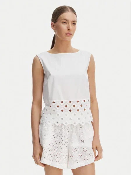 Max Mara Beachwear Top Maggio alb