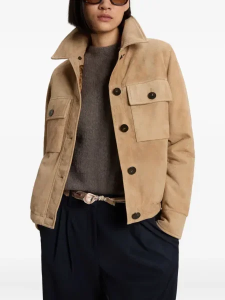 Geacă Woolrich din piele de căprioară