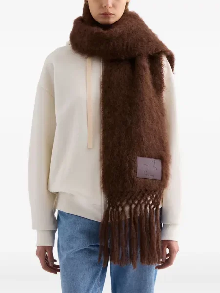 Fular Jil Sander cu franjuri maro